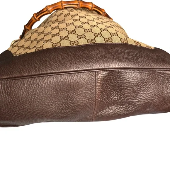 Gucci Canvas Diana Satchel with Bamboo Detail